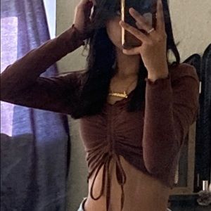 Brown crop top